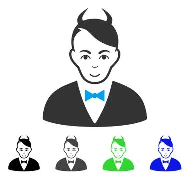 Smiling Devil Vector Icon 스톡 일러스트