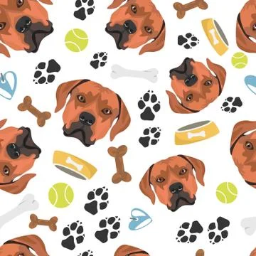 Smiling Dog Rhodesian Ridgeback. Stock-Illustration