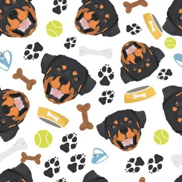 Smiling Dog Rottweiler. Stock Illustration