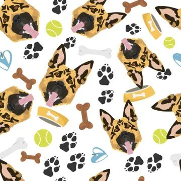 Smiling dog Shepherd. Stock Illustration