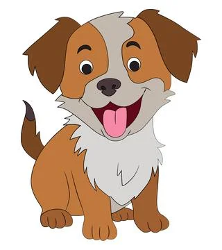Smiling dog on white background Stock Illustration