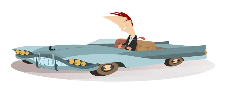 Smiling driver Stock Illustration