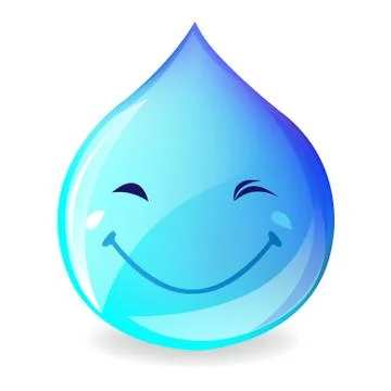 Smiling drop of water Stock Illustration