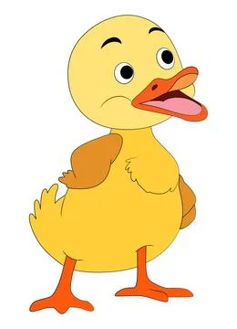 Smiling duck on white background Stock Illustration