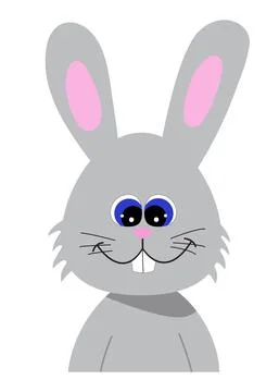 Smiling easter bunny, cute vector illustration in flat style. Positive cartoon p Stock Illustration