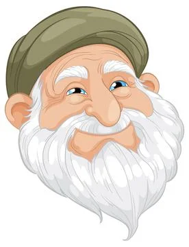 Smiling Elderly Man with Beard Stock Illustration