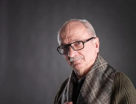 Smiling elderly man in glasses 写真素材