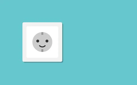 Smiling electric wall outlet Stock Illustration