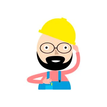 Smiling electrician in a flat style. Vector illustration. Stock Illustration