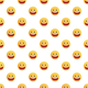 Smiling emoji faces creating a happy seamless pattern Stock Illustration