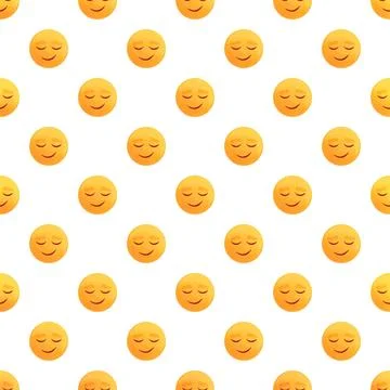 Smiling emoji faces creating seamless pattern background Stock Illustration