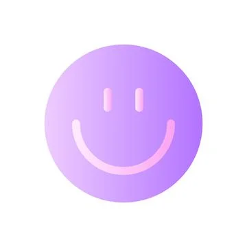 Smiling emoji flat gradient two-color ui icon Stock Illustration