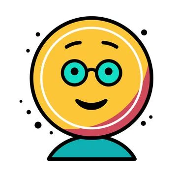Smiling Emoji with Glasses Stock Illustration