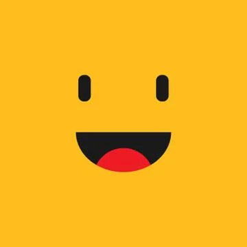 Smiling Emoji on a yellow background. Vector EPS 10 Stock Illustration