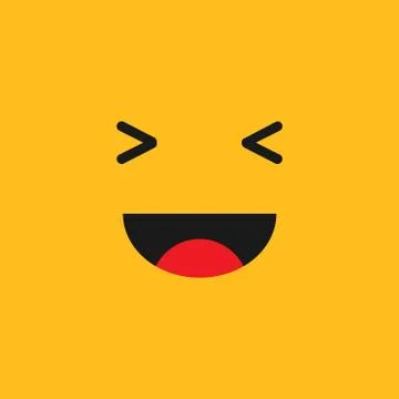 Smiling Emoji on a yellow background. Vector EPS 10 Stock Illustration