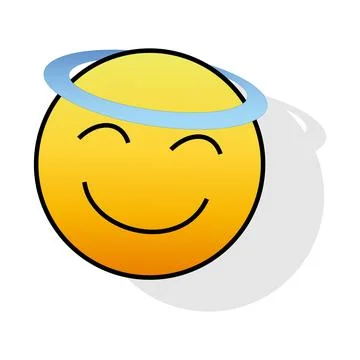 Smiling emoticon icon. Vector illustration of smiley emoticon. Stock Illustration