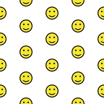 Smiling emoticons, seamless pattern, vector. Stock Illustration