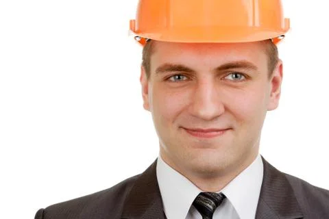 Smiling engineer in hardhat Stock Photos