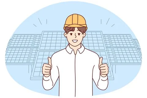 Smiling engineer recommend construction company Stock Illustration