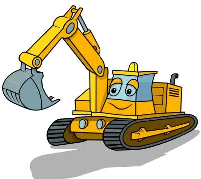 Smiling Excavator Stock Illustration