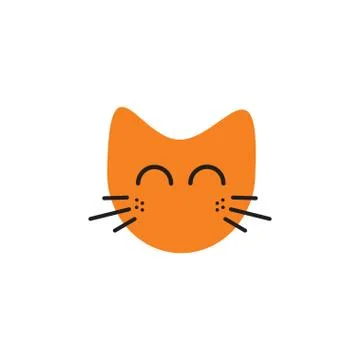 Smiling face cat vector illustrations icon for funny animal concept Stock Illustration