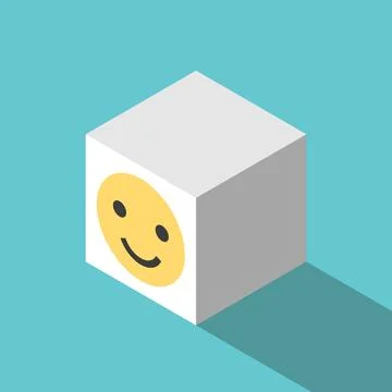 Smiling face cube, happiness Stock Illustration