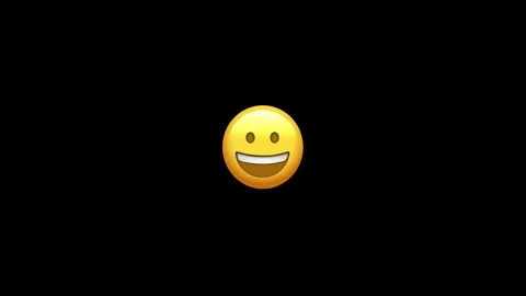 Smiling face emoji in dark background Stock Footage 329406454