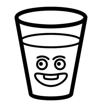 Smiling Face Glass Stock Illustration