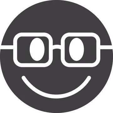 Smiling face with glasses Stock Illustration
