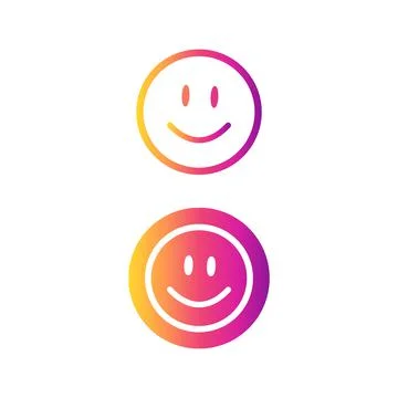Smiling face in gradient colors, vector. Stock Illustration