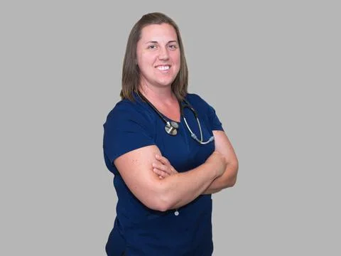 Smiling Face of Nurse Practitioner Ready to Help Stock Photos