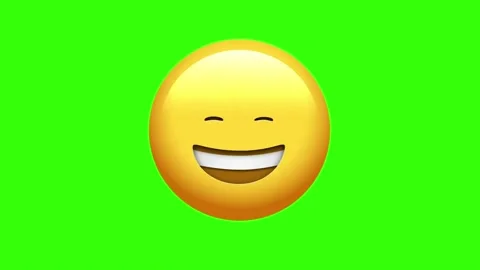Smiling Face with Open Smile and Cold Sweat Emoji on Green Screen Stock Footage 329405867