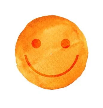 Smiling face, painted with yellow watercolor Stock Illustration