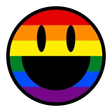 Smiling Face Smiley Icon LGBT Rainbow Flag Illustrazione stock