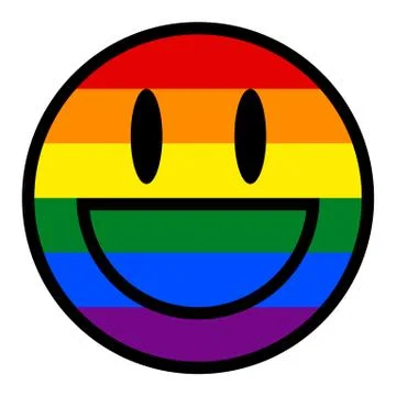 Smiling Face Smiley Icon LGBT Rainbow Flag Stock Illustration
