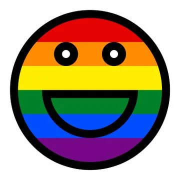 Smiling Face Smiley Icon LGBT Rainbow Flag Stock-Illustration
