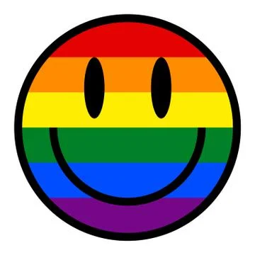 Smiling Face Smiley Icon LGBT Rainbow Flag Stock-Illustration