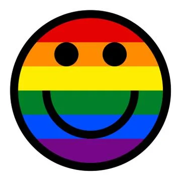 Smiling Face Smiley Icon LGBT Rainbow Flag Illustrazione stock