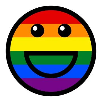 Smiling Face Smiley Icon LGBT Rainbow Flag Illustrazione stock