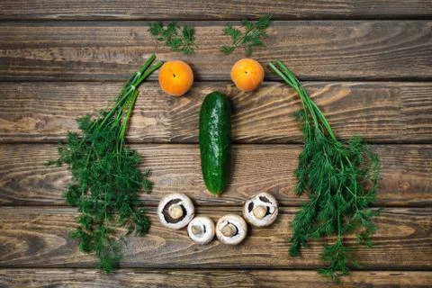 Smiling face with vegetables Stock Photos