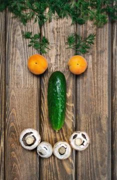 Smiling face with vegetables Stock Photos