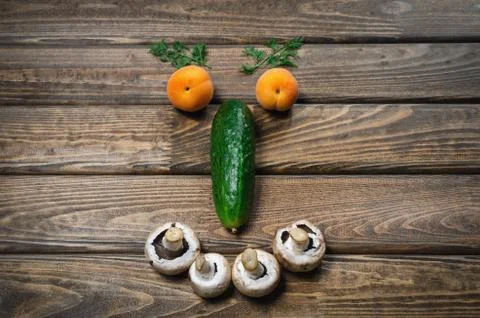 Smiling face with vegetables Stock Photos