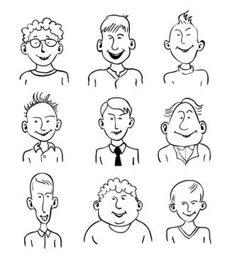 Smiling faces Illustrazione stock