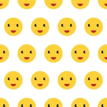 Smiling faces seamless pattern Stock Illustration