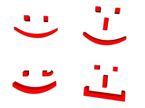 Smiling Faces From Symbols On A White Background. Stock Illustration