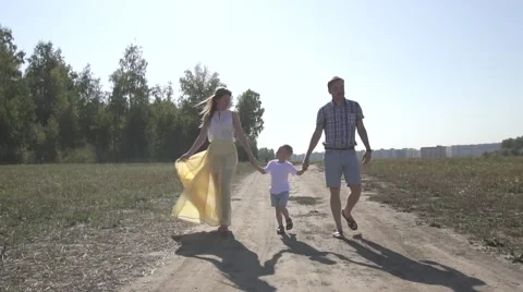 Smiling family enjoying time out together Stock Footage