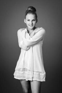 Smiling female model Stock Photos