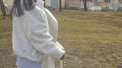 Smiling female outside 库存影片 74816941