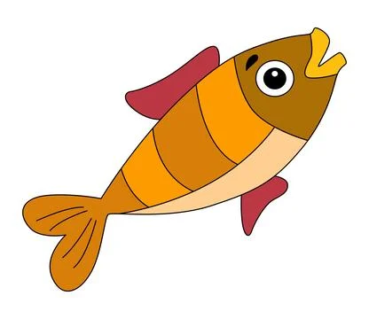 Smiling fish isolated on a white background Stock Illustration