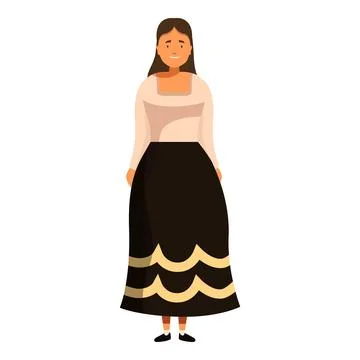 Smiling flamenco dancer wearing traditional dress posing with elegance Stock Illustration